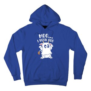 Moo I Mean Boo Ghost Cow Halloween Gift Hoodie