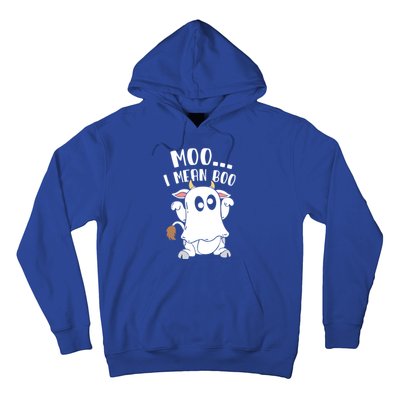 Moo I Mean Boo Ghost Cow Halloween Gift Hoodie