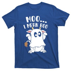 Moo I Mean Boo Ghost Cow Halloween Gift T-Shirt