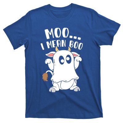 Moo I Mean Boo Ghost Cow Halloween Gift T-Shirt