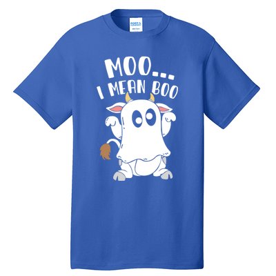 Moo I Mean Boo Ghost Cow Halloween Gift Tall T-Shirt