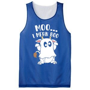 Moo I Mean Boo Ghost Cow Halloween Gift Mesh Reversible Basketball Jersey Tank