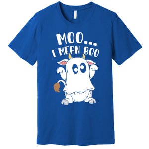 Moo I Mean Boo Ghost Cow Halloween Gift Premium T-Shirt