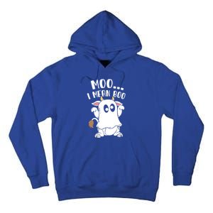 Moo I Mean Boo Ghost Cow Halloween Gift Tall Hoodie