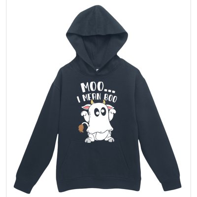 Moo I Mean Boo Ghost Cow Halloween Gift Urban Pullover Hoodie