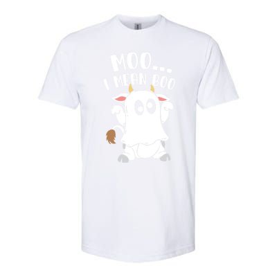 Moo I Mean Boo Ghost Cow Halloween Gift Softstyle CVC T-Shirt