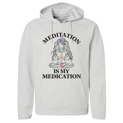 Meditation Is My Medication Kundalini Yoga Chakra Spiritual Performance Fleece Hoodie