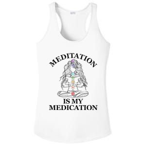 Meditation Is My Medication Kundalini Yoga Chakra Spiritual Ladies PosiCharge Competitor Racerback Tank