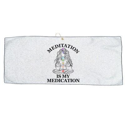 Meditation Is My Medication Kundalini Yoga Chakra Spiritual Large Microfiber Waffle Golf Towel