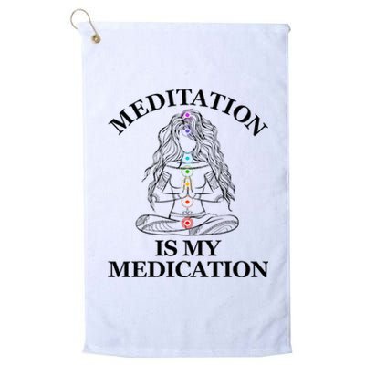 Meditation Is My Medication Kundalini Yoga Chakra Spiritual Platinum Collection Golf Towel