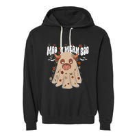 Moo I Mean Boo Funny Halloween Pig Ghost Garment-Dyed Fleece Hoodie
