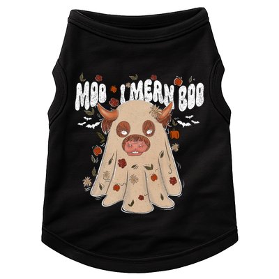 Moo I Mean Boo Funny Halloween Pig Ghost Doggie Tank