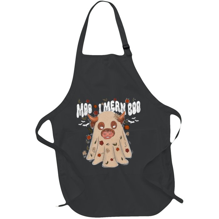 Moo I Mean Boo Funny Halloween Pig Ghost Apron