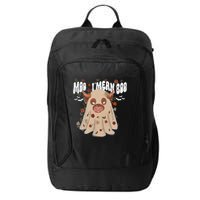 Moo I Mean Boo Funny Halloween Pig Ghost City Backpack