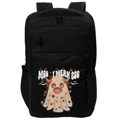 Moo I Mean Boo Funny Halloween Pig Ghost Impact Tech Backpack
