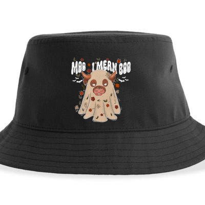 Moo I Mean Boo Funny Halloween Pig Ghost Sustainable Bucket Hat