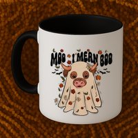 Moo I Mean Boo Funny Halloween Pig Ghost Mug