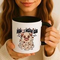 Moo I Mean Boo Funny Halloween Pig Ghost Mug