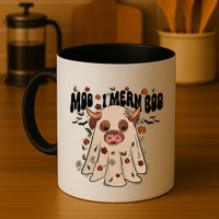 Moo I Mean Boo Funny Halloween Pig Ghost Mug