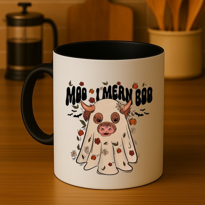Moo I Mean Boo Funny Halloween Pig Ghost Mug