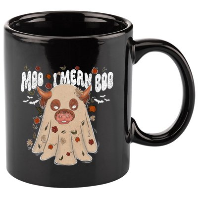 Moo I Mean Boo Funny Halloween Pig Ghost 11oz C Handle Ceramic Mug