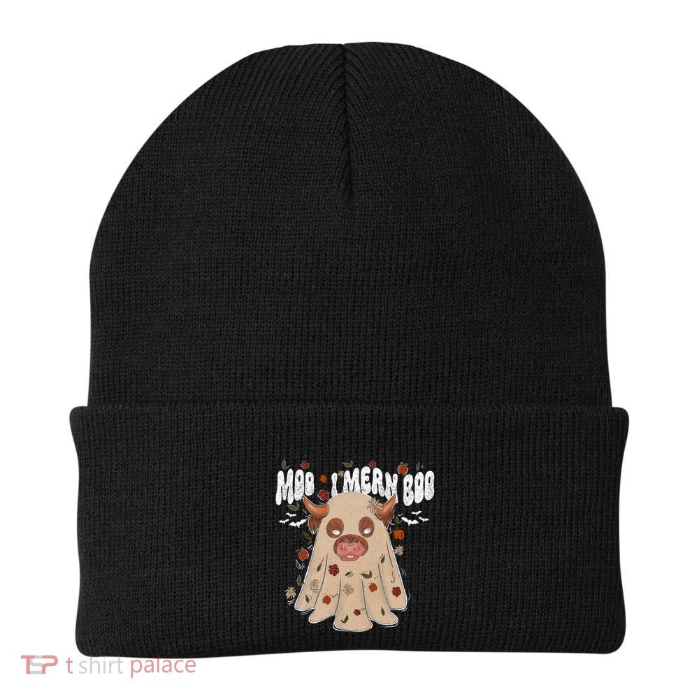 Moo I Mean Boo Funny Halloween Pig Ghost Beanie