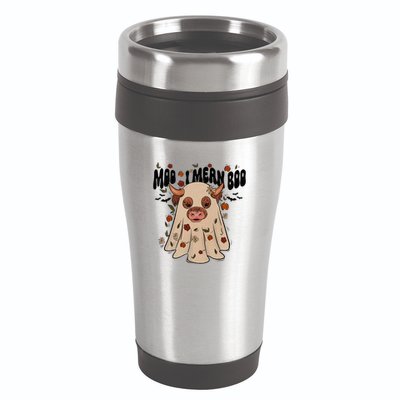 Moo I Mean Boo Funny Halloween Pig Ghost 16oz Travel Tumbler