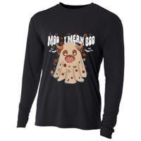 Moo I Mean Boo Funny Halloween Pig Ghost Cooling Performance Long Sleeve Crew