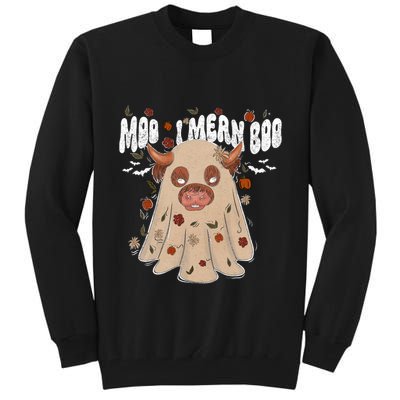 Moo I Mean Boo Funny Halloween Pig Ghost Tall Sweatshirt