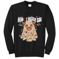 Moo I Mean Boo Funny Halloween Pig Ghost Tall Sweatshirt