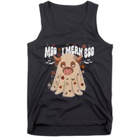 Moo I Mean Boo Funny Halloween Pig Ghost Tank Top