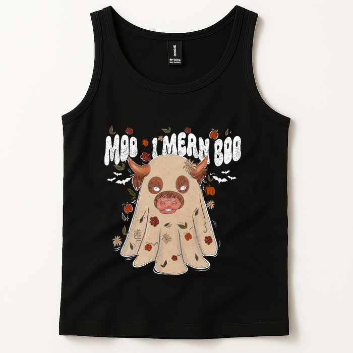 Moo I Mean Boo Funny Halloween Pig Ghost Tank Top