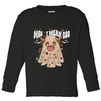 Moo I Mean Boo Funny Halloween Pig Ghost Toddler Long Sleeve Shirt