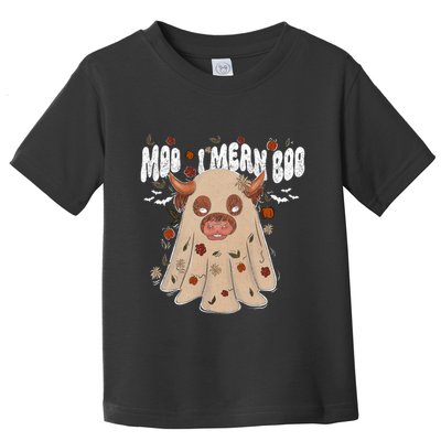 Moo I Mean Boo Funny Halloween Pig Ghost Toddler T-Shirt