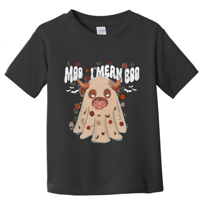 Moo I Mean Boo Funny Halloween Pig Ghost Toddler T-Shirt