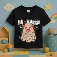 Moo I Mean Boo Funny Halloween Pig Ghost Toddler T-Shirt