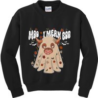 Moo I Mean Boo Funny Halloween Pig Ghost Kids Sweatshirt