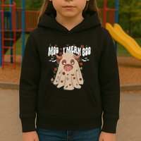 Moo I Mean Boo Funny Halloween Pig Ghost Kids Hoodie
