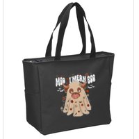 Moo I Mean Boo Funny Halloween Pig Ghost Zip Tote Bag
