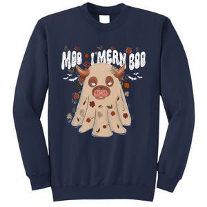 Moo I Mean Boo Funny Halloween Pig Ghost Sweatshirt