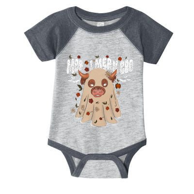 Moo I Mean Boo Funny Halloween Pig Ghost Infant Baby Jersey Bodysuit