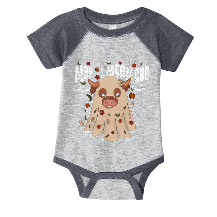 Moo I Mean Boo Funny Halloween Pig Ghost Infant Baby Jersey Bodysuit