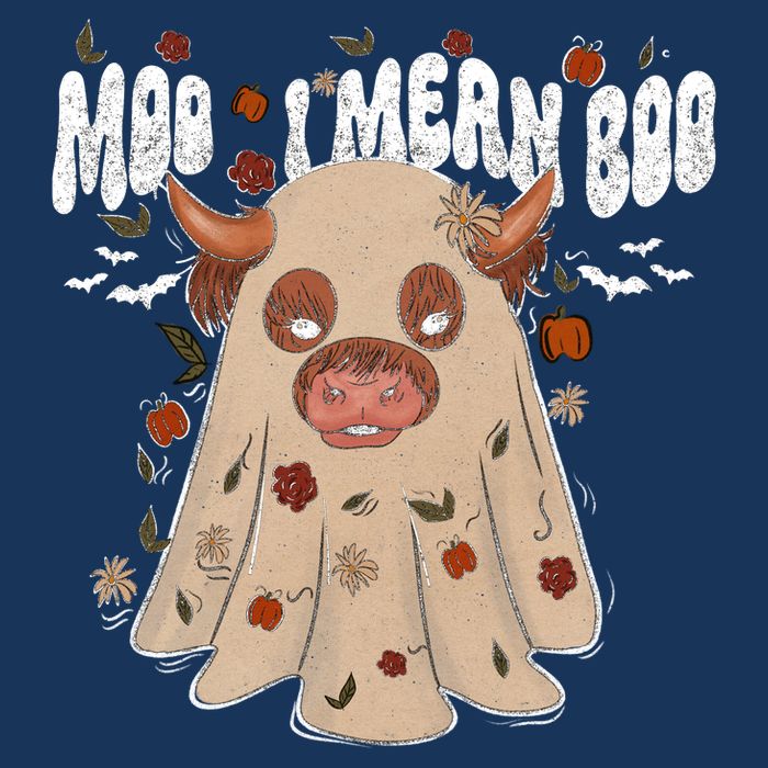Moo I Mean Boo Funny Halloween Pig Ghost Infant Baby Jersey Bodysuit