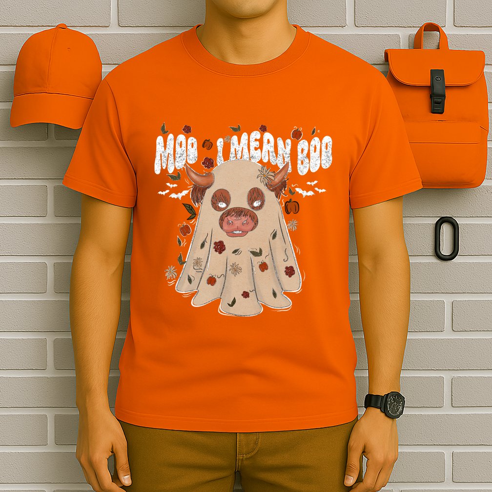 Moo I Mean Boo Funny Halloween Pig Ghost T-Shirt