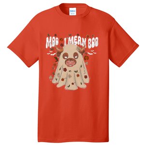 Moo I Mean Boo Funny Halloween Pig Ghost Tall T-Shirt