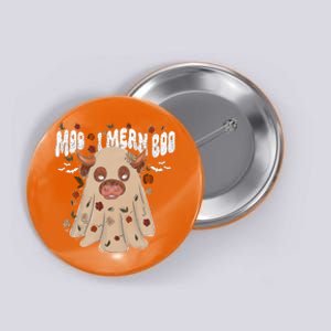 Moo I Mean Boo Funny Halloween Pig Ghost Button