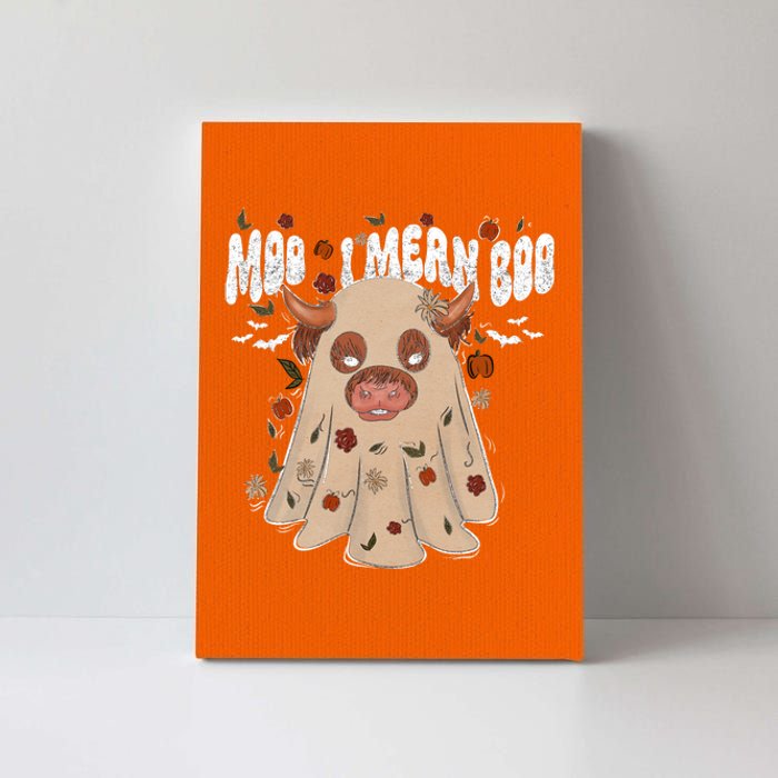 Moo I Mean Boo Funny Halloween Pig Ghost Canvas