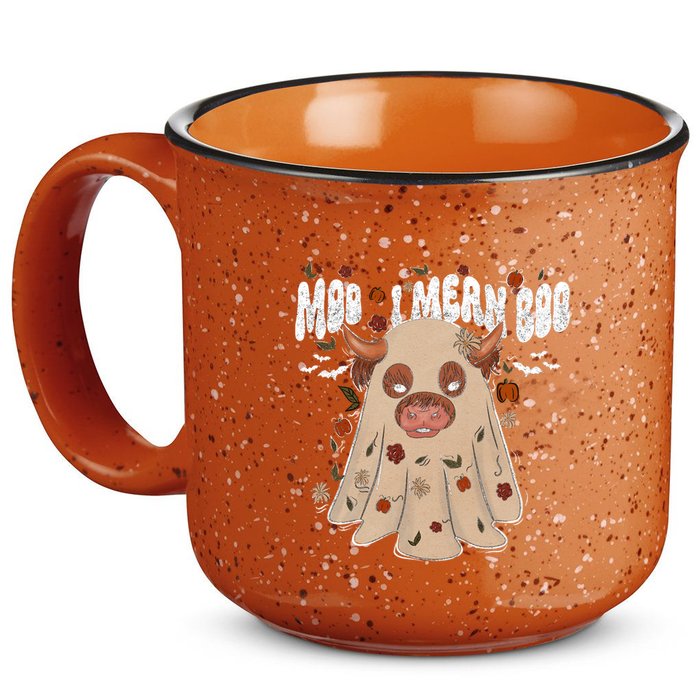 Moo I Mean Boo Funny Halloween Pig Ghost 15oz Campfire Ceramic Mug