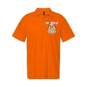 Moo I Mean Boo Funny Halloween Pig Ghost Softstyle Adult Sport Polo