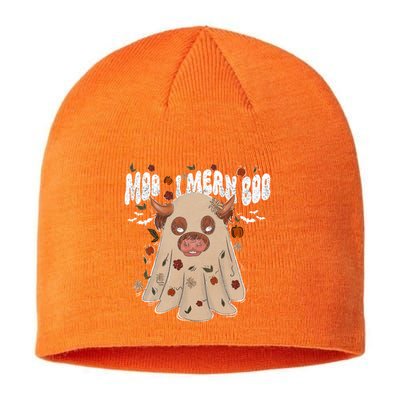 Moo I Mean Boo Funny Halloween Pig Ghost Sustainable Beanie